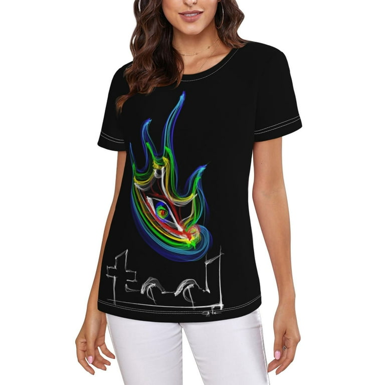 Tool Band Eye Logo Women's T Shirts Round Neck Short-Sleeve