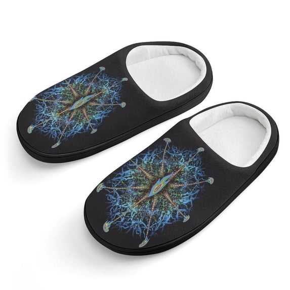 Tool Band Eye Symbol Kid's Cotton Slippers Winter Warm Soft Plush Slippers with Rubber Sole Non-Slip Indoor Outdoor Slip on Shoes Fluffy House Slippers For Boys Girls Teen