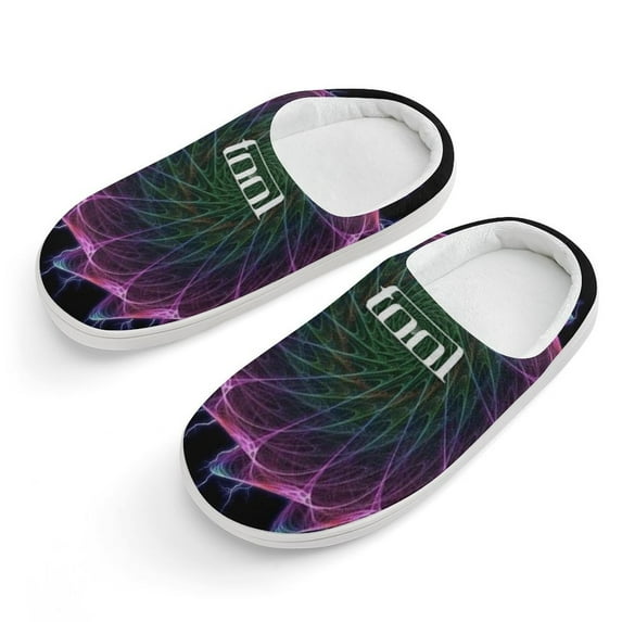 Tool Band Kid's Cotton Slippers Winter Warm Soft Plush Slippers with Rubber Sole Non-Slip Indoor Outdoor Slip on Shoes Fluffy House Slippers For Boys Girls Teen