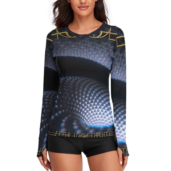 Tool Band Women's Sunscreen Shirt Long Sleeve Workout Tops Crewneck Soft Comfy Tees Casual T-Shirt 2XL