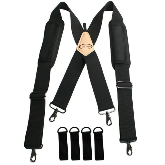 Tool Belt Suspenders Work Suspenders Flexible Adjustable Straps With Moveable Padded Shoulders With 4 Loop Attachments