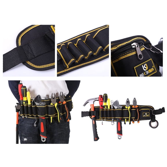 Tool Belt, ZzCityTK Heavy Duty Detachable Utility Belt with Quick Release, Adjustable Work Apron for Electrician Carpenter Construction, Many Pockets Tool Pouches Durable Cloth, Black