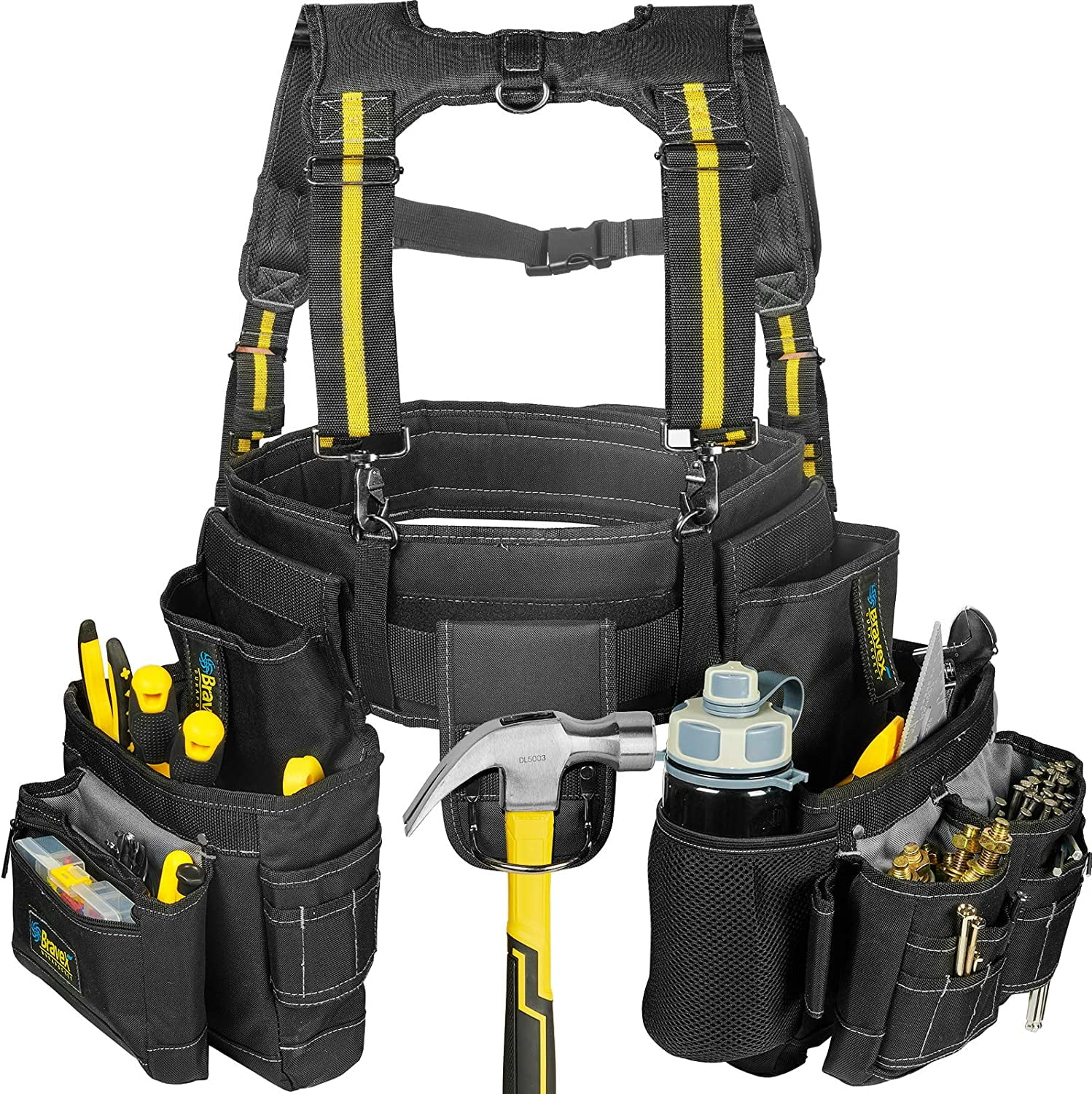 Tool Belt with Suspenders Pro Ultra 20 Bags Y-Style Tool Belts Combo  Apron Tool Pouch