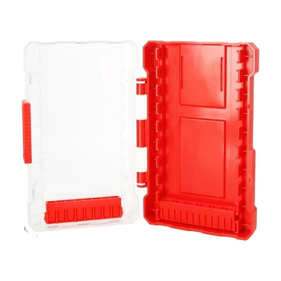 Tool Bit Holder Box Case Heavy Duty Plastic Construction Quick Access Design Secure Storage For Electricians Carpenters