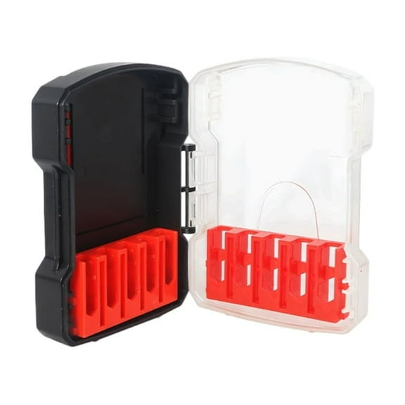 Tool Bit Holder Box Case Heavy Duty Plastic Construction Quick Access Design Secure Storage For Electricians Carpenters