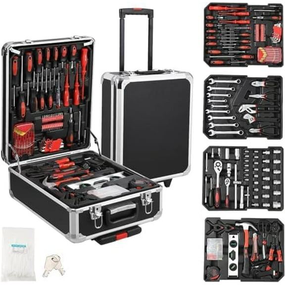 Tool Box,800 Mechanic Tool Set Piece Aluminum Trolley Case Tool Kit Mechanic Tool Sethome Tool Kits For All Purpose Ideal For Home Repair & Diy Projects$$Tools & Hardware Other