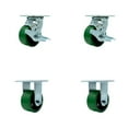 thumbnail image 1 of Tool Box Caster Wheel Set – 4 Inch Green Poly on Cast Iron Swivel Casters – SCC, 1 of 2