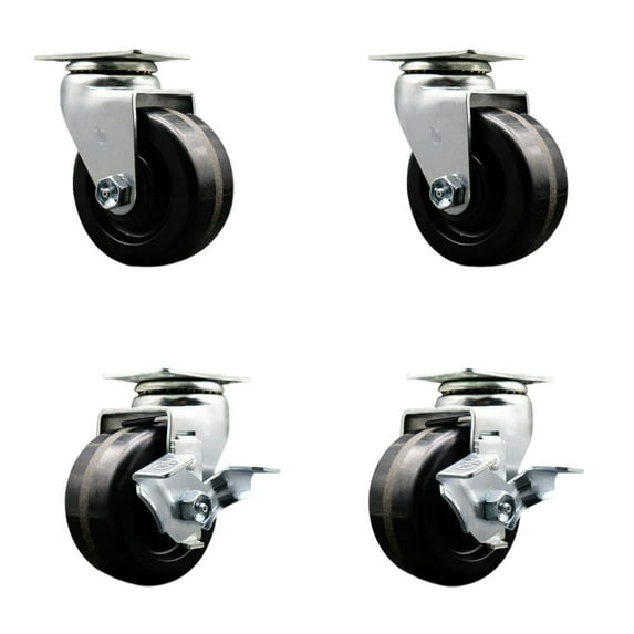 Tool Box Caster Wheel Set – 4 Inch Phenolic Swivel Casters – SCC