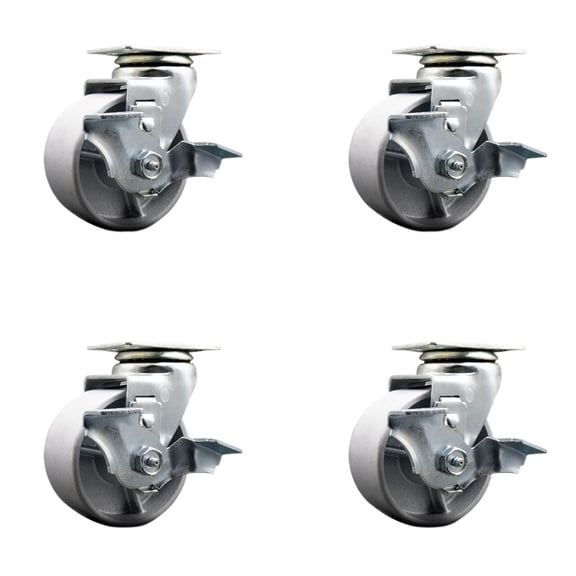 Tool Box Caster Wheel Set 4 Inch Semi Steel Cast Iron Swivel Casters SCC