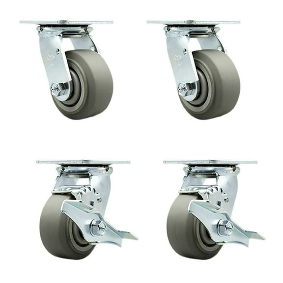 Tool Box Caster Wheel Set 4 Inch Thermoplastic Rubber Swivel Casters SCC