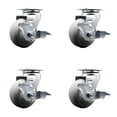 thumbnail image 1 of Tool Box Caster Wheel Set – 4 Inch Thermoplastic Rubber Swivel Casters – SCC, 1 of 2