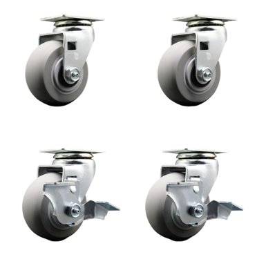 Vintage Industrial Swivel Casters – Set Of 4 Rubber Wheels For Tool Cart (Green)