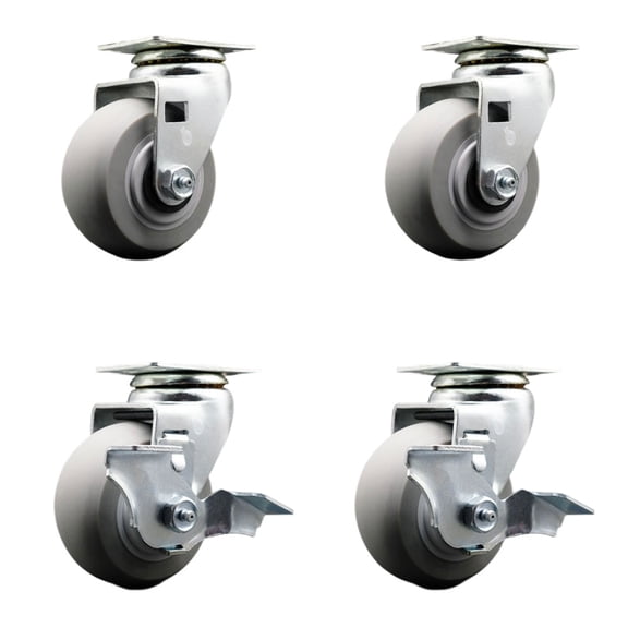 Tool Box Caster Wheel Set 4 Inch Thermoplastic Rubber Swivel Casters SCC