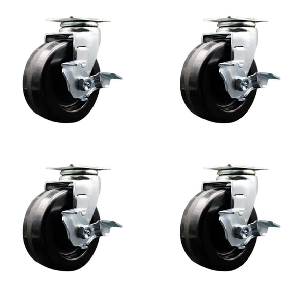 Tool Box Caster Wheel Set 5 Inch Phenolic Swivel Casters SCC