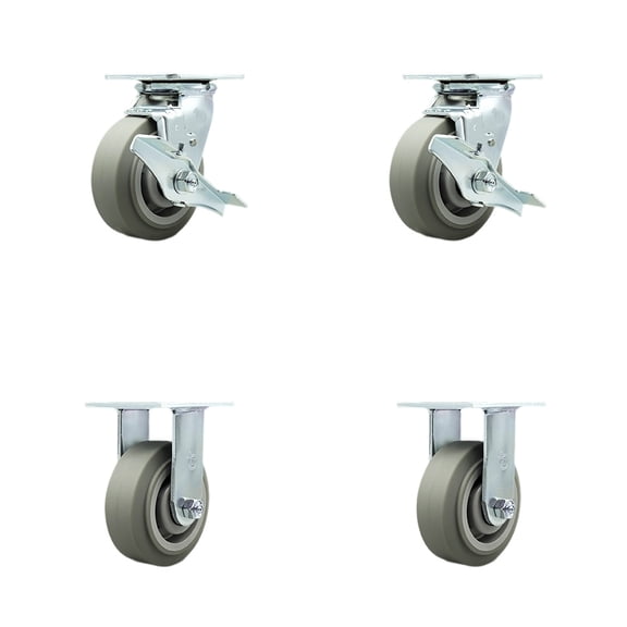 Tool Box Caster Wheel Set – 5 Inch Thermoplastic Rubber Swivel Casters – SCC