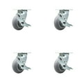thumbnail image 1 of Tool Box Caster Wheel Set – 5 Inch Thermoplastic Rubber Swivel Casters – SCC, 1 of 2