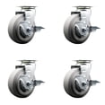thumbnail image 1 of Tool Box Caster Wheel Set – 5 Inch Thermoplastic Rubber Swivel Casters – SCC, 1 of 2
