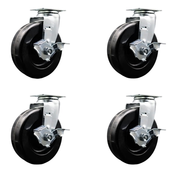 Tool Box Caster Wheel Set  6 Inch Phenolic Swivel Casters  SCC