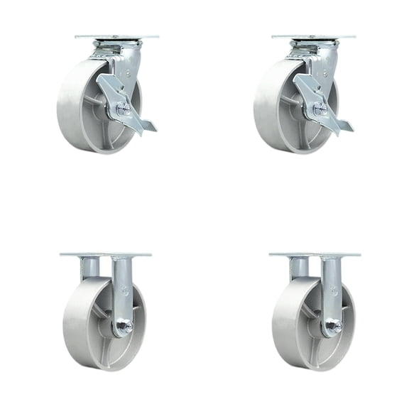 Tool Box Caster Wheel Set 6 Inch Semi Steel Cast Iron Swivel Casters SCC