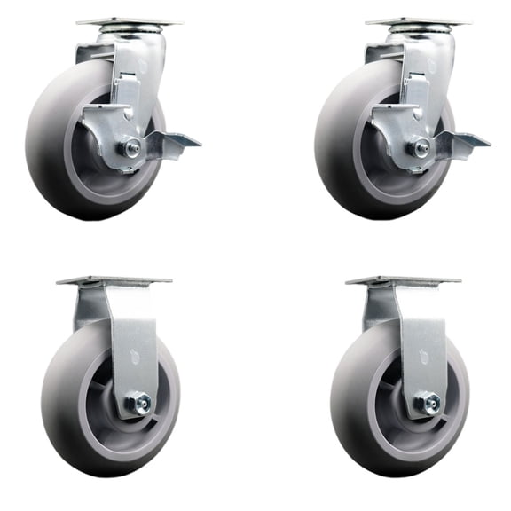 Tool Box Caster Wheel Set 6 Inch Thermoplastic Rubber Swivel Casters SCC