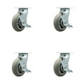 thumbnail image 1 of Tool Box Caster Wheel Set – 6 Inch Thermoplastic Rubber Swivel Casters – SCC, 1 of 2