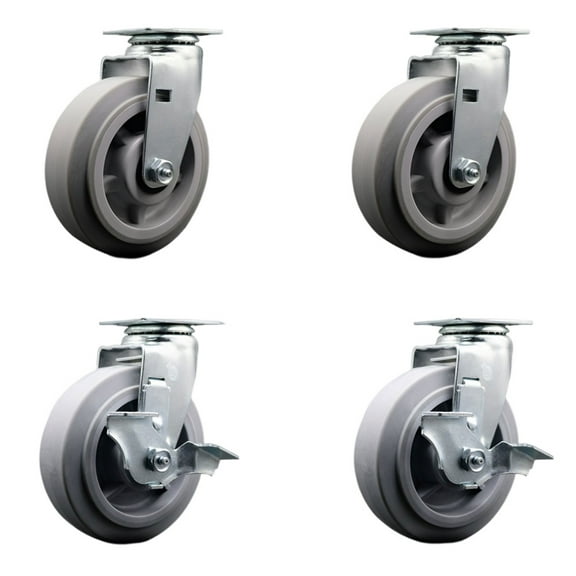 Tool Box Caster Wheel Set 6 Inch Thermoplastic Rubber Swivel Casters SCC