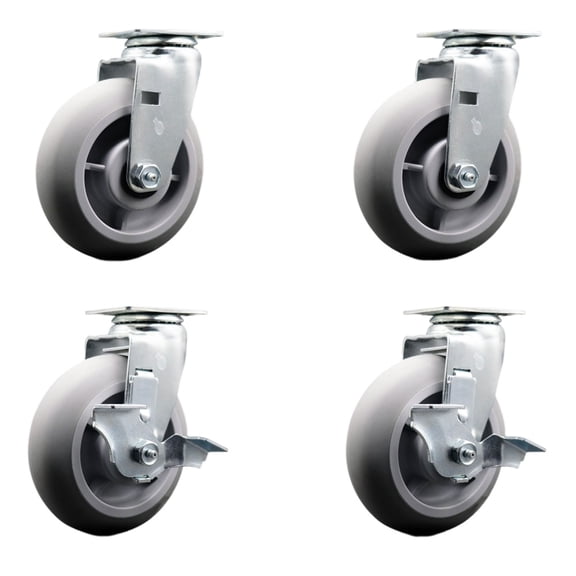 Tool Box Caster Wheel Set 6 Inch Thermoplastic Rubber Swivel Casters SCC