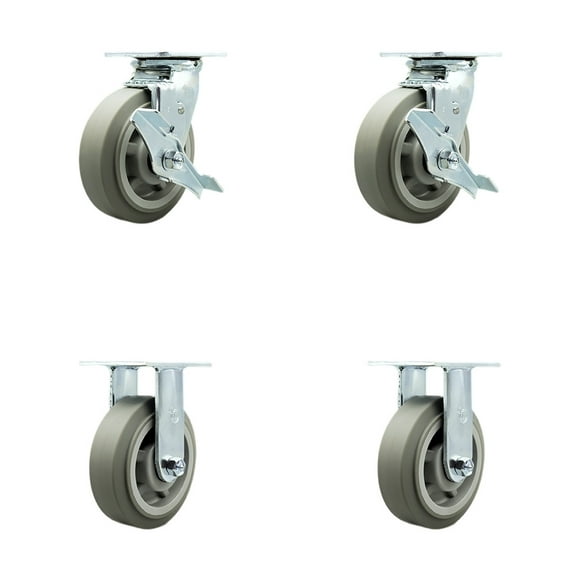 Tool Box Caster Wheel Set 6 Inch Thermoplastic Rubber Swivel Casters SCC