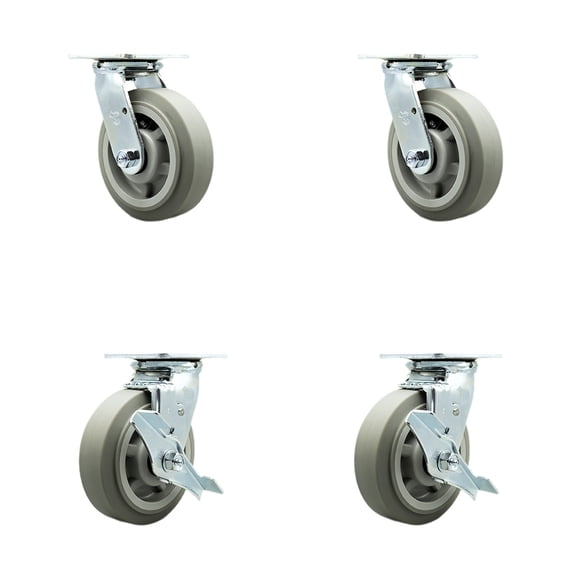 Tool Box Caster Wheel Set 6 Inch Thermoplastic Rubber Swivel Casters SCC