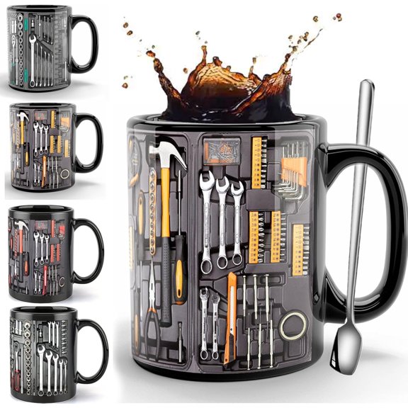 Tool Box Coffee Mug, 11oz Creative Ceramic Mechanic Toolbox Coffee Cup For Gifts (#B)