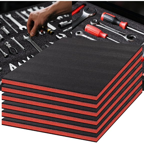Tool Box Foam, 6Pack 22x18x1 inch, Foam Inserts for Cases,Cuttable Polyethylene Storage Sheets for Toolbox Hard Case,Drawer Camera Toolbox Storage, Tool Shadow Insert