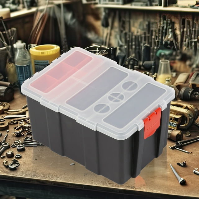 Tool Box Hardware Organizer, Portable Small Parts Storage Case, Plastic