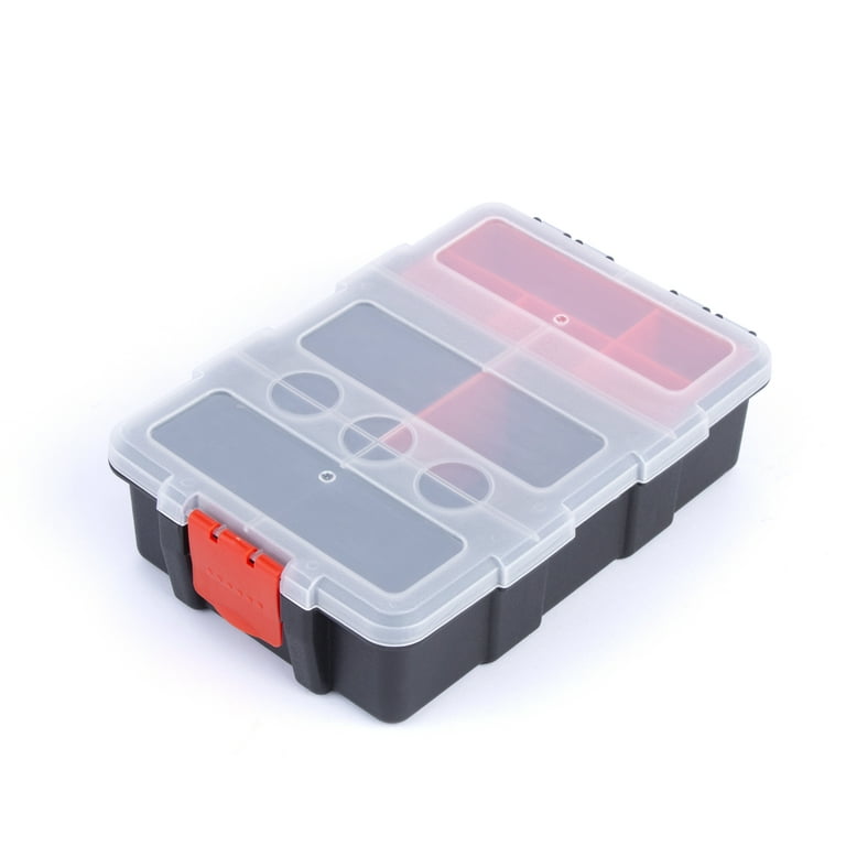 Tool Box Hardware Organizer, Portable Small Parts Storage Case, Plastic  Tackle Container with Removable Divider, 8.9x6.1x2.3 