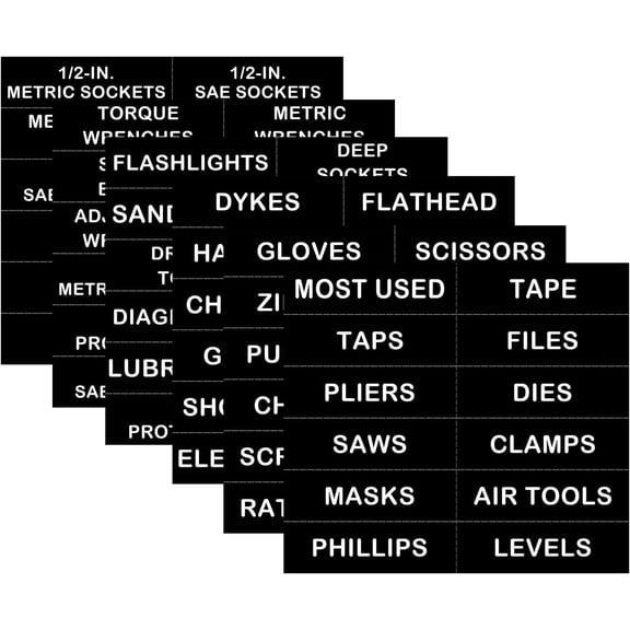 Tool Box Organization Labels,Tool Chest Organizer Labels with  ,Easy to Read Printing - Fits  Brands of Steel Tool Box Drawers (72 Pcs, 4 x 1.18 Inches)