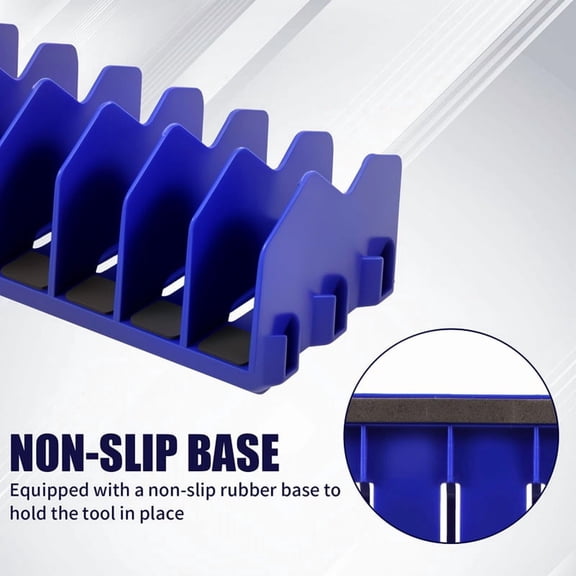 Tool Box Organizer, 10 Slots Plier Organizer Rack with Nonslip Rubber Base, Extendable Plier Holder and Cutter Shelves,2 x Tool Box Organizer,Blue