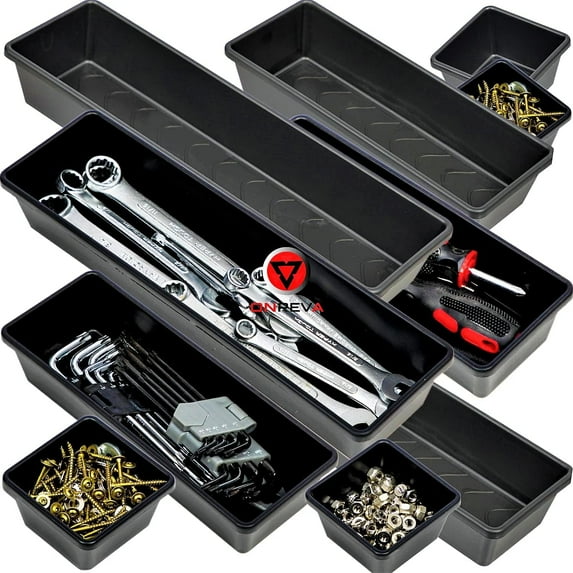 Tool Box Organizer Tray Divider Set, Extra Large Toolbox Trays, Tool Box Organizers and Storage Kit, Rolling Tool Chest Drawer Bins, Hardware Screwdrivers Pliers Organization, 6pcs
