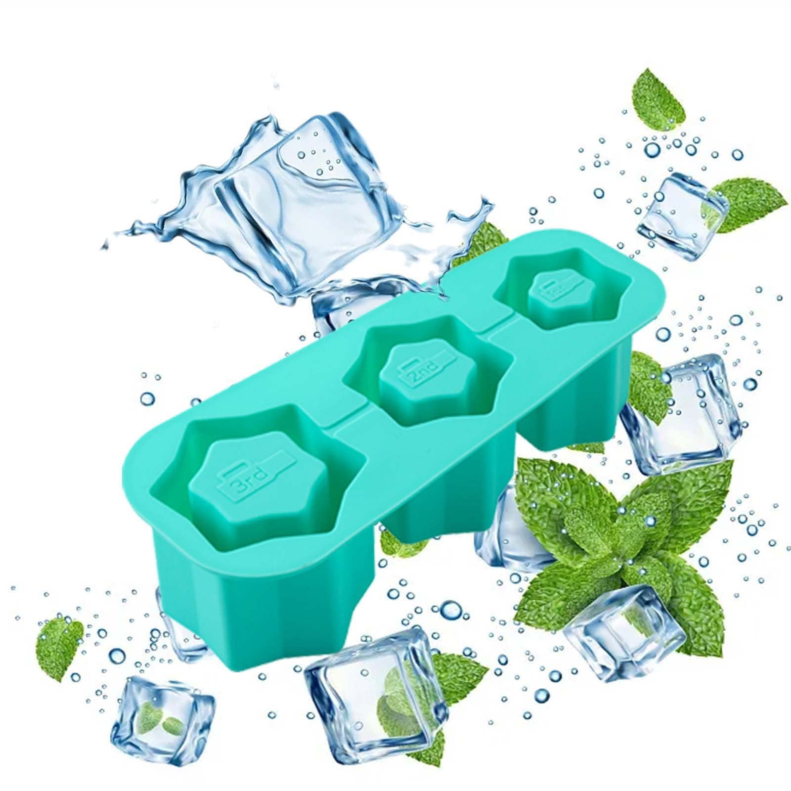 Tool Kit Reusable Ice Tray with Lid for 3 Hollow Cylinder Ice Molds