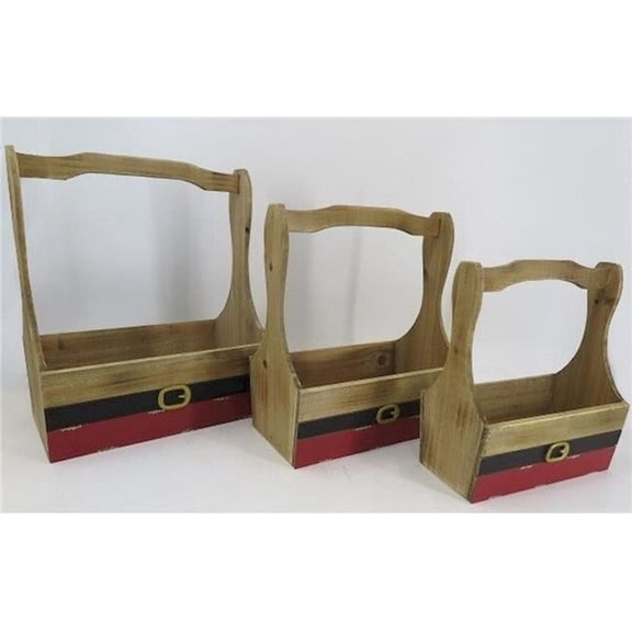 Tool Box Shaped Santas Belt Crates, Set of 3