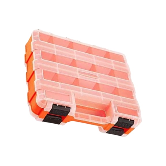 Tool Box with Clear Lid Double Side 34-Compartments Organizers Box with Removable Dividers for Hardware, Screws