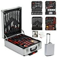 thumbnail image 1 of 799pcs Sturdy Aluminum Trolley Case Tool Set Auto Mechanics Wrench Ratchet Socket Kit Organizer Chest Wheeled Carry Box, 1 of 8