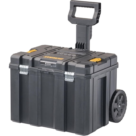 Tool Box with Wheels Modular, Large Rolling With Telescopic Handle, Portable Carrier Deep Stackable TSTAK Storage (DWST17820)