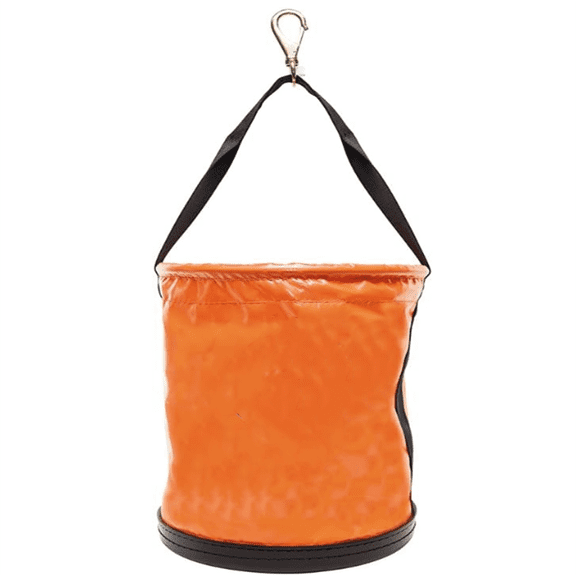 Tool Bucket, Vinyl Lineman Bucket with Swivel Snap and Web Handle, 12-Inch, 100-Pound Load Rated Tool Holder