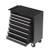 Tool Cabinet, Rolling Tool Chest with 7-Drawer Tool Box with Wheels Multifunctional Tool Cart Mechanic Tool Storage Cabinet for Garage, Warehouse, Workshop, Repair Shop, Black Tool Storage Cabinet