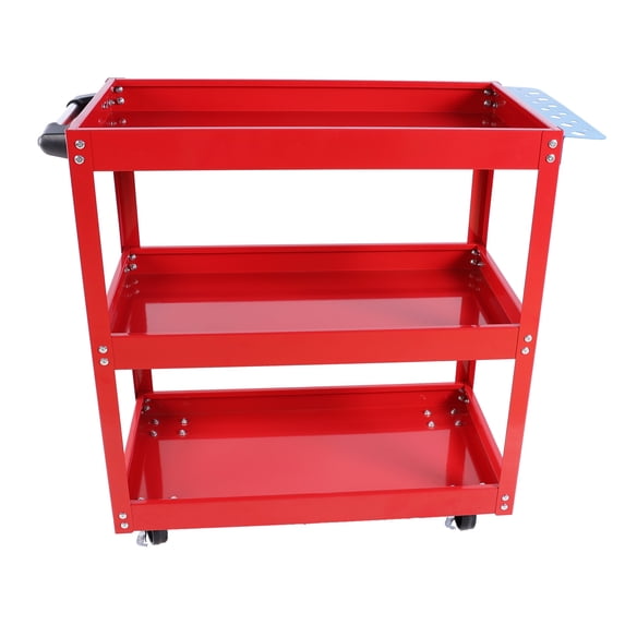 Tool Cart, 3-Tier Rolling Mechanic Tool Cart, Heavy Duty Steel Utility Cart with Lockable Wheels for Garage, Warehouse, Workshop