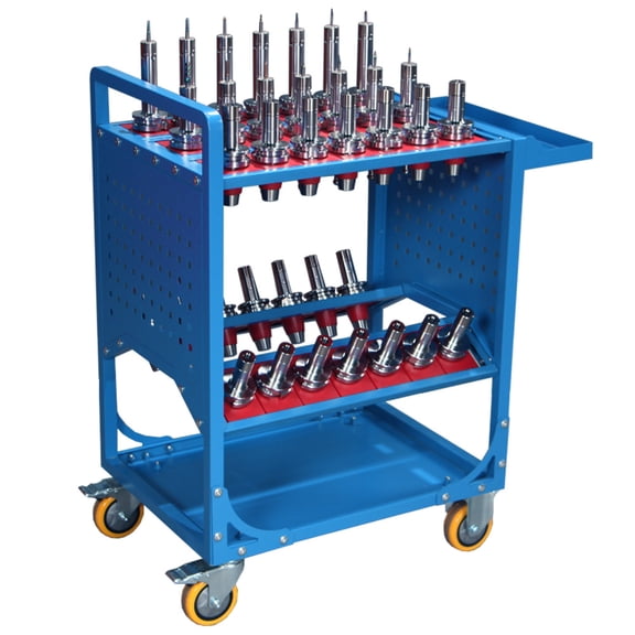 Tool Cart 40 Taper Tool Holder CNC Tool Cart CAT40 tool trolley BT40 Service Carts CNC machine tool service cart (CAT40 35 Capacity),Multi-Function Workshop CNC Tool Trolley