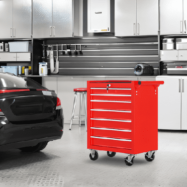 Tool Cart Rolling Tool Chest with 7 Drawers, Multifunctional Tool Chest Garage Tool Storage, Metal Tool Cart Organizer on Wheels, 450LBS Weight Capacity
