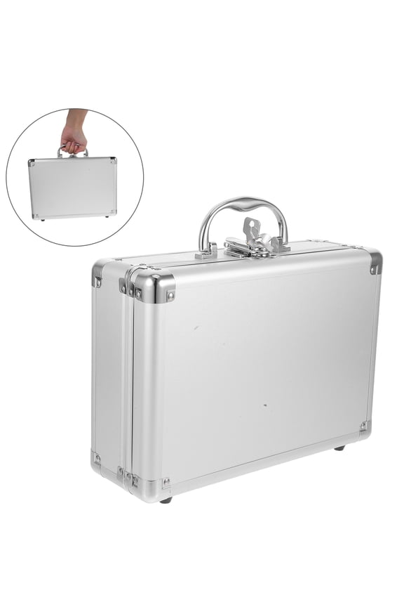 Metal Case Aluminum Briefcase Strong Hard Storage Box with Convenient Handle for Professionals