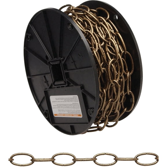 Campbell Tool Chain Deco #10 Antq Brass 40' Per Roll Residential Use, Standard Application