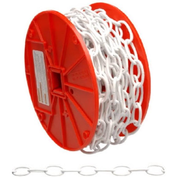 Campbell Tool Chain Deco - Plastic Utility Chain Roll - 40 Ft, White Residential Use, Standard Application