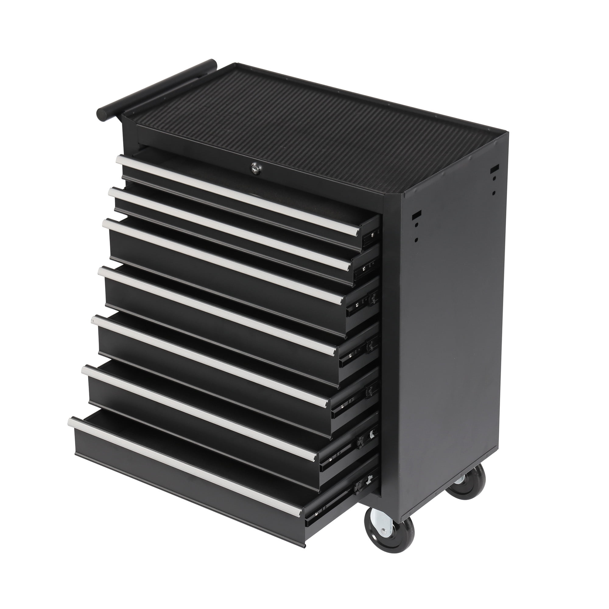 Rolling Tool Chest with 7-Drawer Tool Box with Wheels Multifunctional Tool Cart Storage Cabinet for Garage Black